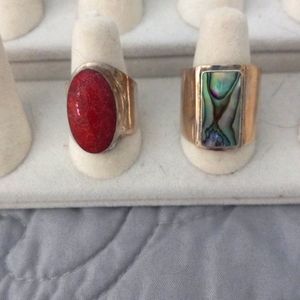 2 rings set in sterling